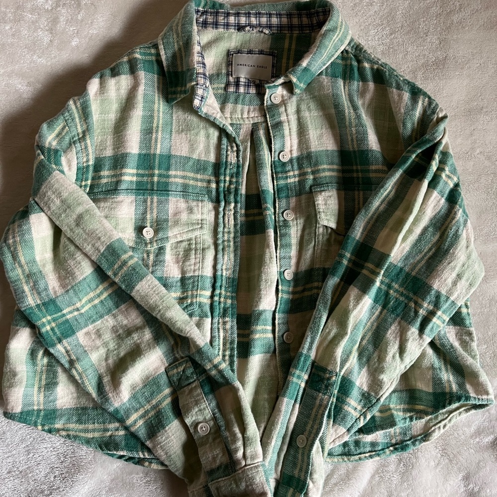 American Eagle Cropped Flannel